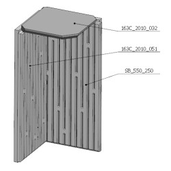 Šamotová komora komplet ESQUINA 3G   